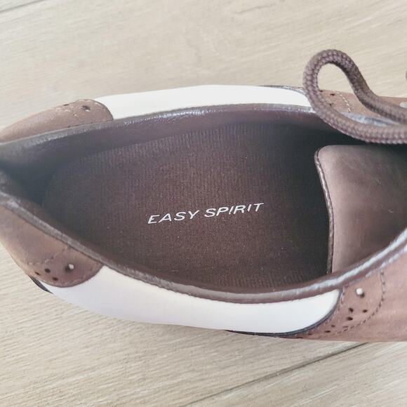 Easy Spirit Golf Shoes Womens Size 8.5 W Brown White Saddle Oxford Leather Upper - Picture 4 of 8